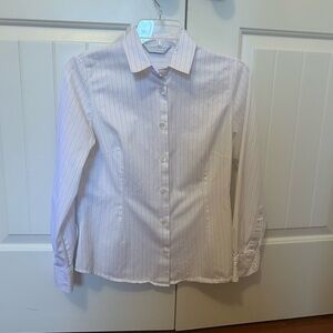 Carola Conti Button-Front Pinstripe Shirt